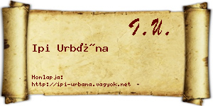Ipi Urbána névjegykártya
